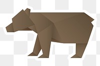 Origami bear sticker png cut out side view