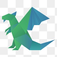 Dragon paper craft png sticker side view