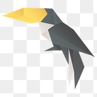 Origami toucan sticker png cut out side view