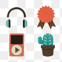 Hipster paper craft set design element