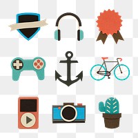 Hipster paper craft set design element