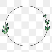 Simple doodle frame png sticker, hand drawn botanical design