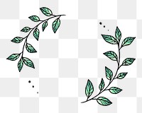 Wreath frame png clipart, doodle, botanical illustration