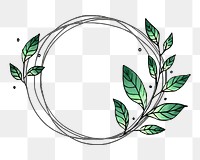 Doodle circle frame png clipart, botanical illustration