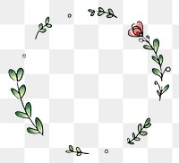 Flower circle png frame clipart, doodle illustration
