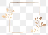 Floral square frame png clipart, gold aesthetic design