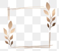 Gold square png frame sticker, gradient botanical illustration