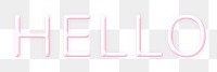 Hello word png pink neon typography