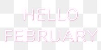 Neon Hello February png text