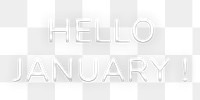 Hello January! png neon typography