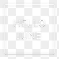 Frame with Hello June png neon typography text
