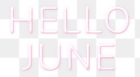Neon Hello June png lettering