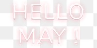 Neon Hello May! png pink lettering
