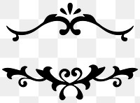 Elegant black ornamental frame png sticker