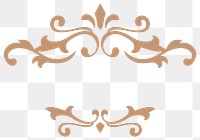 Elegant bronze ornamental frame png sticker