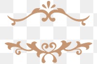 Bronze ornamental filigree png frame sticker
