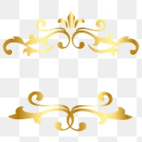 Gold ornamental filigree png frame sticker