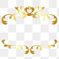 Elegant gold ornamental frame png sticker