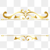 Gold classy scroll ornaments png sticker