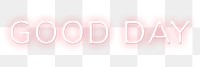 Glowing good day png neon text
