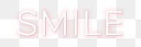 Pink neon sign smile png word sticker typography