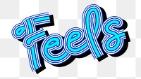 Feels blue shades png retro calligraphy sticker