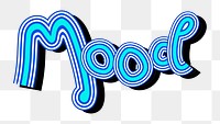 Png Mood blue word 3D sticker retro