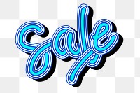 Sale png blue and white calligraphy sticker