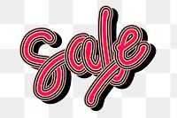 3D Sale hot pink png retro typography