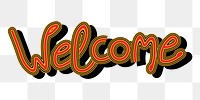 Welcome red and black png calligraphy sticker