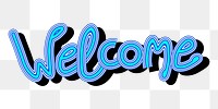 3D Welcome blue png retro typography