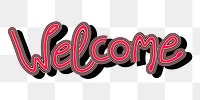 Png pink Welcome vintage font typography