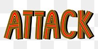 Attack word png hand drawn concentric font doodling typography