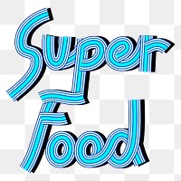 Super food text png lettering retro style line font calligraphy