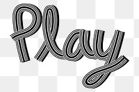 Retro play png lettering concentric effect font typography