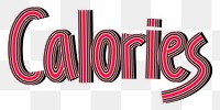 Retro calories png health word multi line font typography