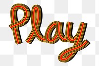 Png play line font retro calligraphy lettering hand drawn