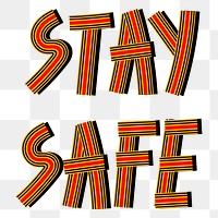 Health word stay safe png concentric font  calligraphy