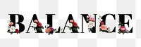 Floral balance word typography design element