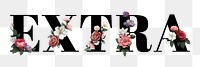 Floral extra word typography design element
