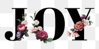Floral joy word typography design element