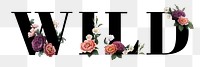 Floral wild word typography design element