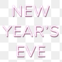 Purple neon word NEW YEAR&quot;S EVE typography design element