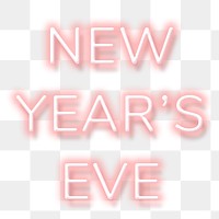 Pink neon word NEW YEAR&quot;S EVE typography design element