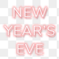 Pink neon word NEW YEAR"S EVE typography design element