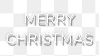 White neon word Merry Christmas typography design element