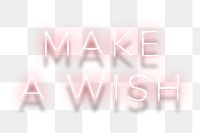 Make a wish neon red text design element