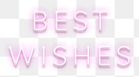 Best wishes neon pink text design element