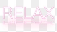 Relax neon word png font typography