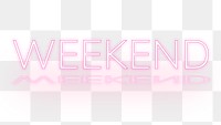 Weekend pink neon png word font typography
